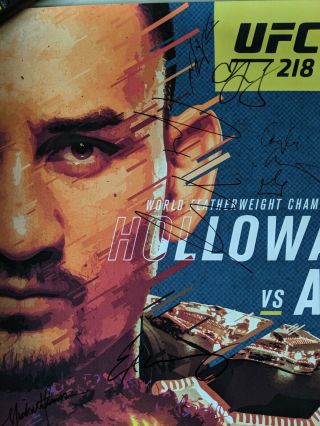 UFC 218 Autographed Poster (SBC) Holloway Aldo Ngannou Overeem Gaethje Cejudo 2