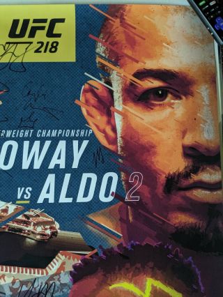 UFC 218 Autographed Poster (SBC) Holloway Aldo Ngannou Overeem Gaethje Cejudo 3
