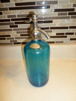 Vintage Blue Seltzer Bottle Nemeth Port Reading Nj