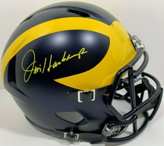 Jim Harbaugh Signed Michigan Wolverines Full Size Football Helmet Auto Psa/dna