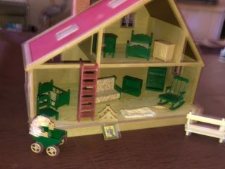 Vintage 1985 Epoch Sylvanian Family Deluxe House Playground Train Furniture 2