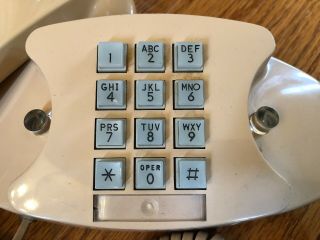 Vintage WESTERN ELECTRIC Bell System Beige Princess Push Button Desk Telephone 2