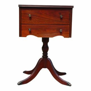Antique Duncan Phyfe Federal Style Mahogany Work Table Pedestal Sewing Stand