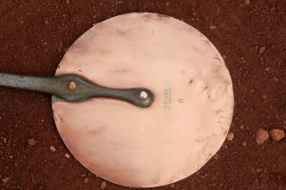 Vtg Antique Copper Pan Lid Cover E.  Dehillerin Tinned 23.  5cm /9.  1inch 1.  8lbs