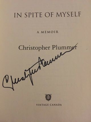 Christopher Plummer,  signed autographed book,  Sound of Music,  Actor 2