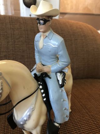 Vtg Hartland Lone Ranger On Silver With Accessories 50s 2