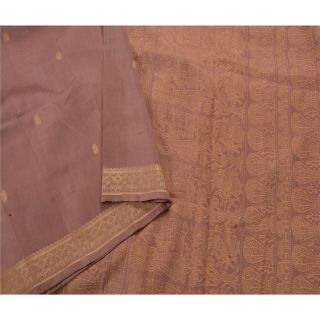 Tcw Vintage Saree 100 Pure Silk Woven Brown Premium Craft 5 Yd Fabric Sari