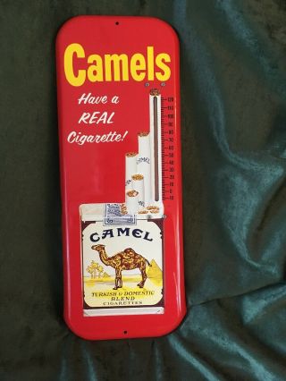 Camel Cigarettes Tin Thermometer - Home Or Store Display Sign -