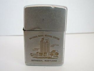 National Naval Medical Center Bethesda,  Md 1966 Brushed Chrome Zippo Lighter