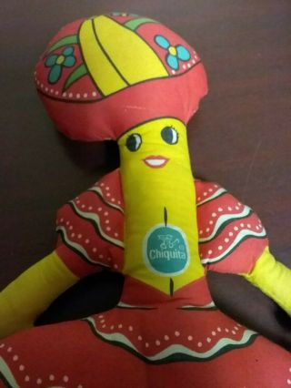 Chiquita Banana Doll 15 " Cloth Stuffed Vintage