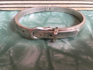 Vintage Sterling Silver 925 Belt Buckle Bangle Bracelet 19 Grams