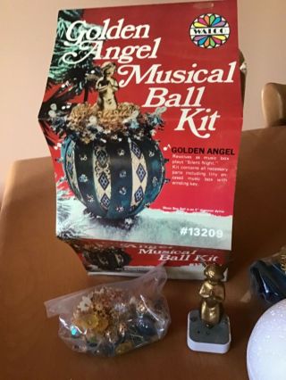 Vintage Walco Golden Angel Musical Ball Kit Plays Silent Night Christmas 13209