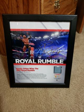 Wwe Randy Orton Autograph Signed Royal Rumble Ring Canvas 2017 Plaque 1/1