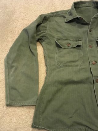 Vintage 1940 ' s WW2 US Army 13 Star Button HBT Herringbone Twill Shirt Jacket 2