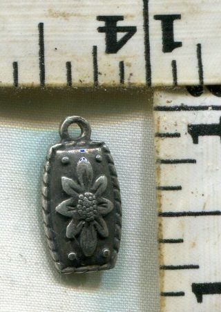 Vintage Sterling Bracelet Charm 107932 A Old Flower Likely Asian $12.  00