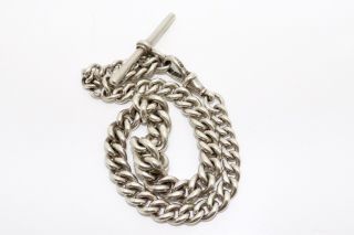 A Heavy Antique Victorian Edwardian Sterling Silver 925 Albert Chain 14606