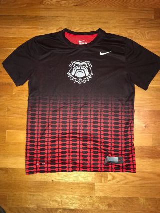 Georgia Bulldogs Uga Nike Football Team Issued Dri Fit Tee Shirt Medium M