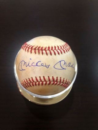 Mickey Mantle Signed Autographed Yankees Official Baseball Hof Auto