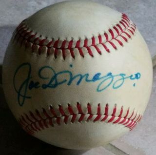 Joe Dimaggio Autographed Baseball Psa/dna Oal Bobby Brown Ball.  Yankees