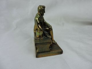 Vintage Cast Bronze President Abraham Lincoln Sitting on Bench Figurine Statue 3