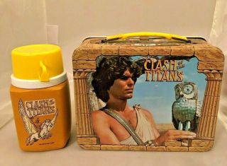 Vintage 1981 Clash Of The Titans Lunchbox & Thermos - Sci - Fi Movie