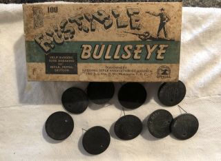 Bullseye Nra Bustible Hanging Targets—9 Count—original Box—vintage