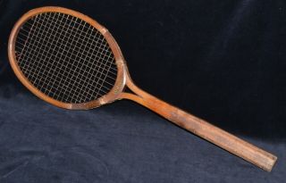 Vintage Wood 1930 Wilson Sovereign Tennis Racket Open Throat Intact Orig Strings