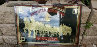 Vintage Budweiser King Of Beer Anheuser Busch Clydesdale Mirror