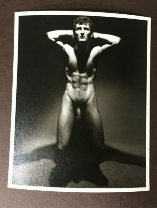 Vintage Male Nude,  1969,  Low Key Studio Pose,  Western Photography Guild,  4x5