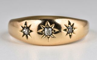 Antique Edwardian 18ct Gold Diamond Gypsy Ring,  (birmingham,  1906)