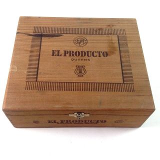 El Producto Queens Cigar Box Vintage Antique 1950 