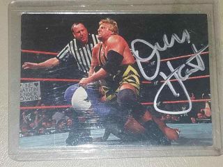 Owen Hart Autographed Promo Picture Photo Card Signed Wwe Wwf Bret Autograph