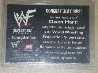 Owen Hart Autographed Promo Picture Photo Card Signed WWE WWF Bret Autograph 2