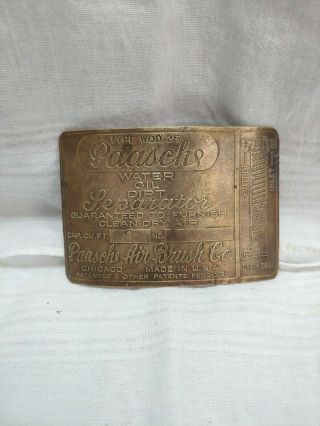 Vtg Antique The Paashes Separator Id Tag Plate Brass Advertising