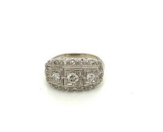 $4,  000 Antique.  75ct F/vs Diamond Millegrain Ornate Cocktail Ring Band - W@w $99
