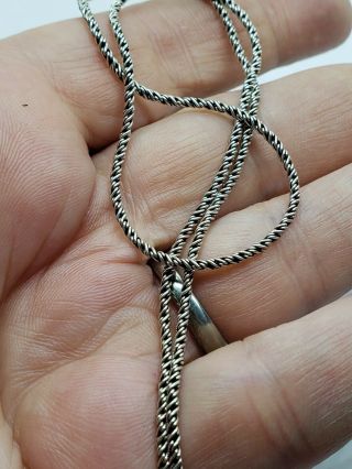 Vintage Sterling Silver 925 2 Mm Braided Chain Necklace 17 " L 5.  1 G