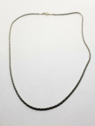 Vintage Sterling Silver 925 2 mm Braided Chain Necklace 17 