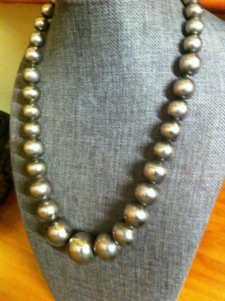 Vintage Southwestern Coin Silver Beads Necklace