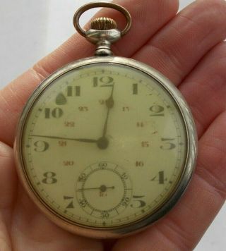 Rare Vintage Antique Wind Up 2 " Pocket Watch Elgin Waltham Large Numbers