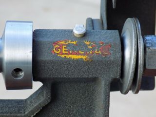 Vintage GENERAL PG65 Belt driven Dual Arbor Bench mount grinder NOS QUALITY 2