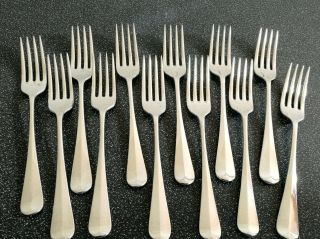 12 Vintage Sheffield Silver Plated Table Forks - 7 Inches Long