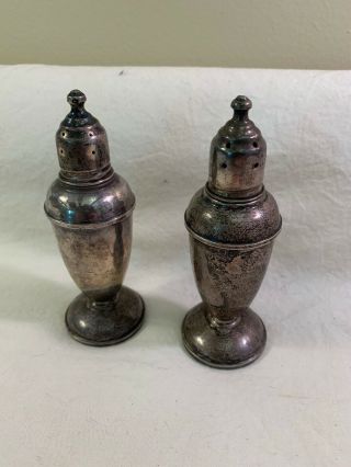 Vintage Matching Reed & Barton Sterling Silver Weighted Salt & Pepper Shakers