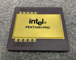 Intel Pentium Pro 200mhz Vintage Ceramic Gold Processor Sl22v Socket 8