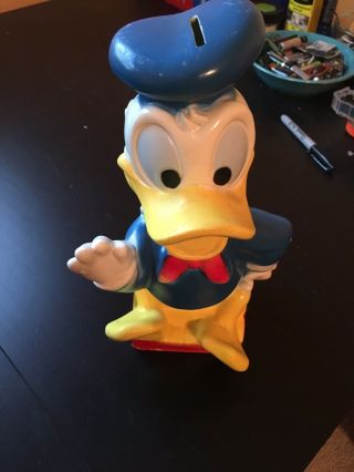 Vintage Donald Duck Bank Play Pal Plastics Walt Disney Productions 11 "