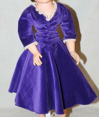 Lovely Purple Velvet Dress,  Stole & Hat for 20” Doll Cissy,  Dollikin,  Revlon 3