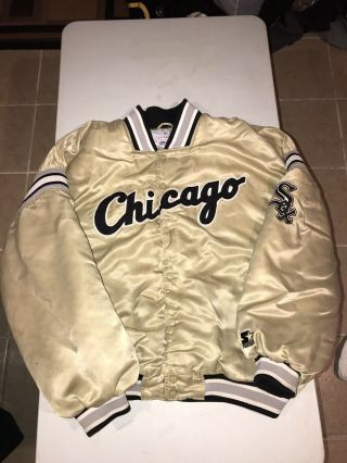 Vintage 90s Chicago White Sox Satin Jacket Sz 3xl Black Mlb Majestic Vtg Starter