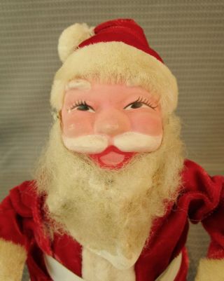 10 " Vtg Harold Gale Store Display Xmas Santa Doll Figure Red Velvet Mache Face