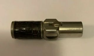 Vintage Art Deco Nimrod Leather Aluminum Pipe Pocket Lighter