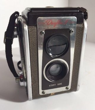 Vintage Kodak Duaflex Iv Box Camera Kodet Lens W/strap 620 Film