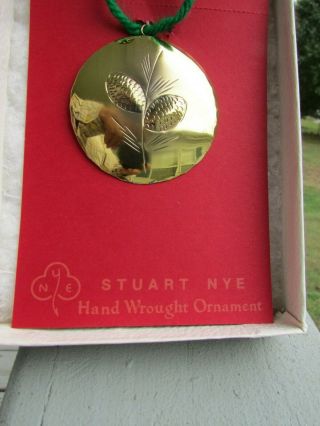 Vintage Stuart Nye Hand Wrought Pine Cones Pinecones Christmas Ornament